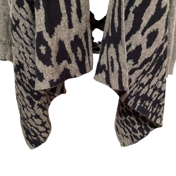 Patricia Luca Milano Waterfall Front Open Cardigan Sweater Animal Print S/M - Picture 4 of 9